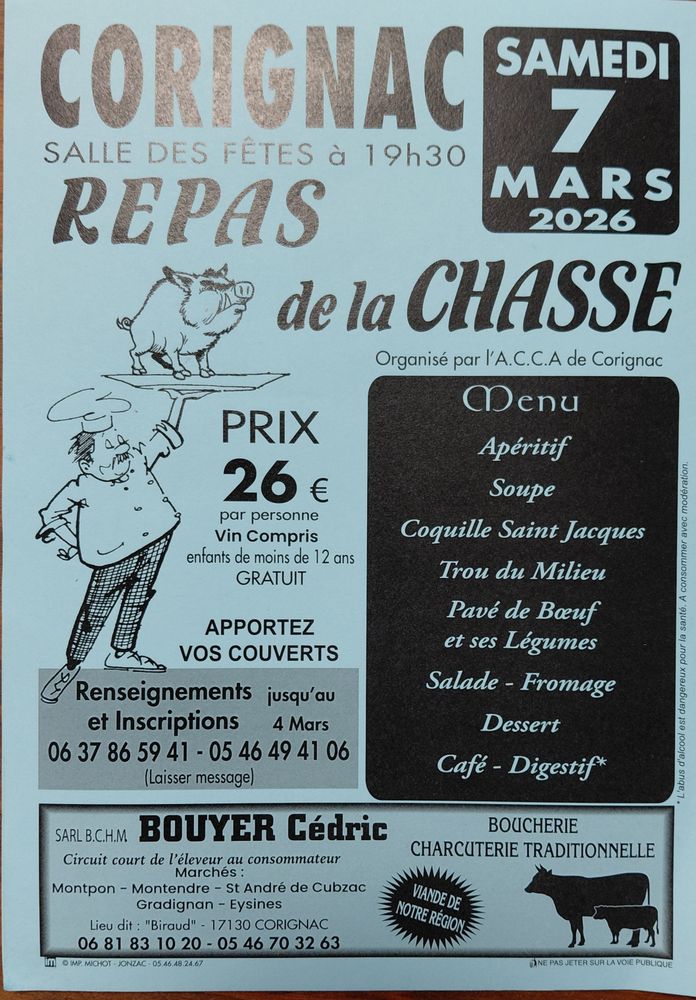 Repas de la chasse à Corignac