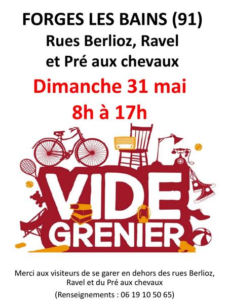 Vide grenier de quartier, 31 mai 2026, Forges-les-Bains