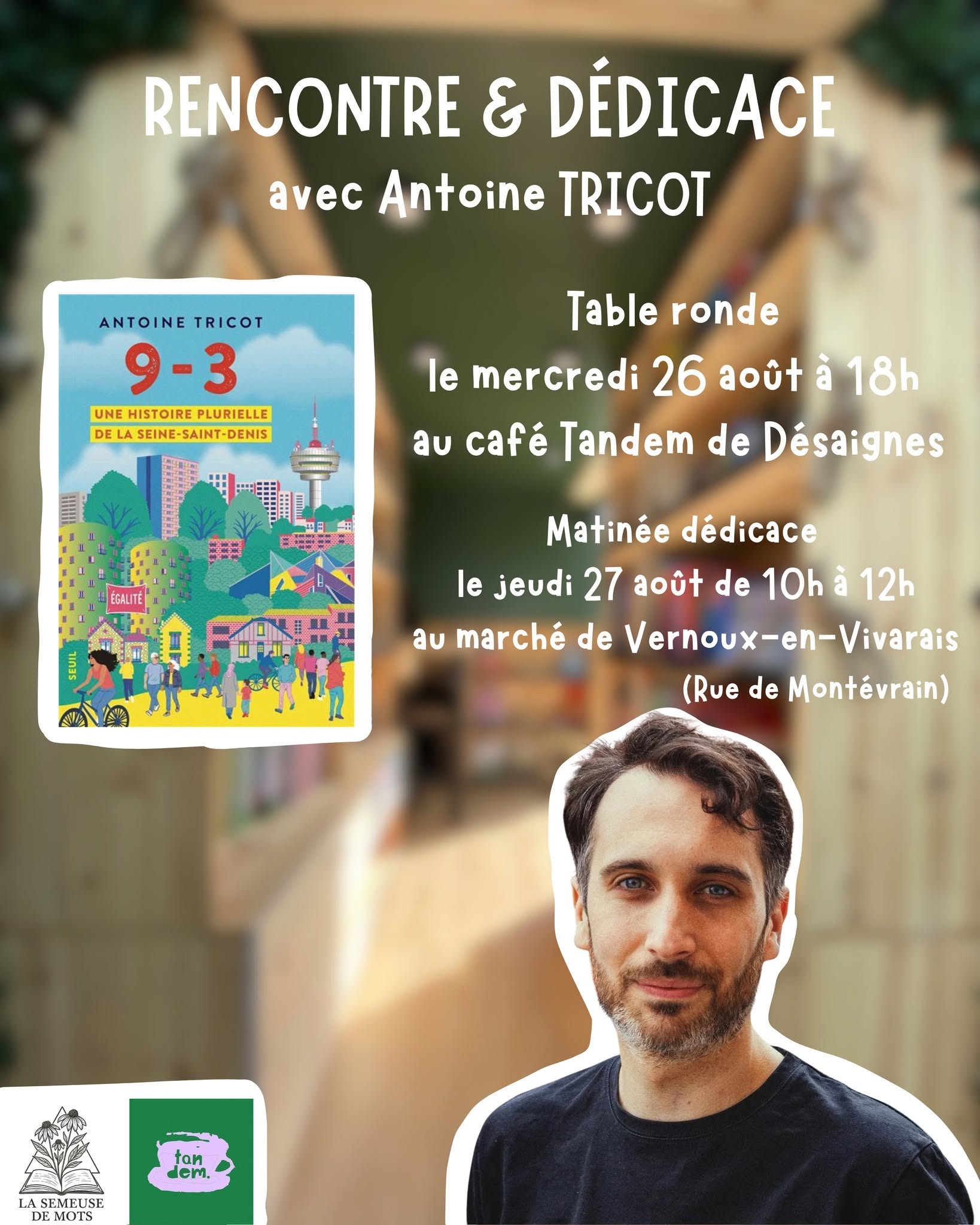 Rencontre avec l'auteur Antoine Tricot (séance de dédicaces)