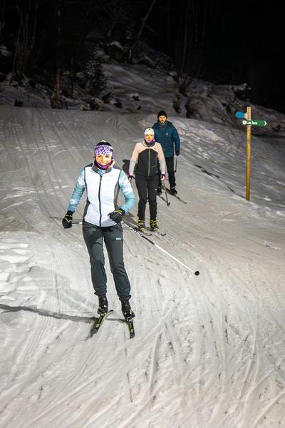 Nocturne de ski de fond sur le domaine nordique 4 saisons des Contamines-Montjoie