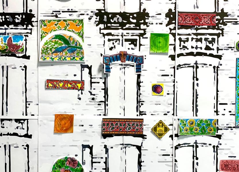 Décors de façades réalisés par les enfants 
