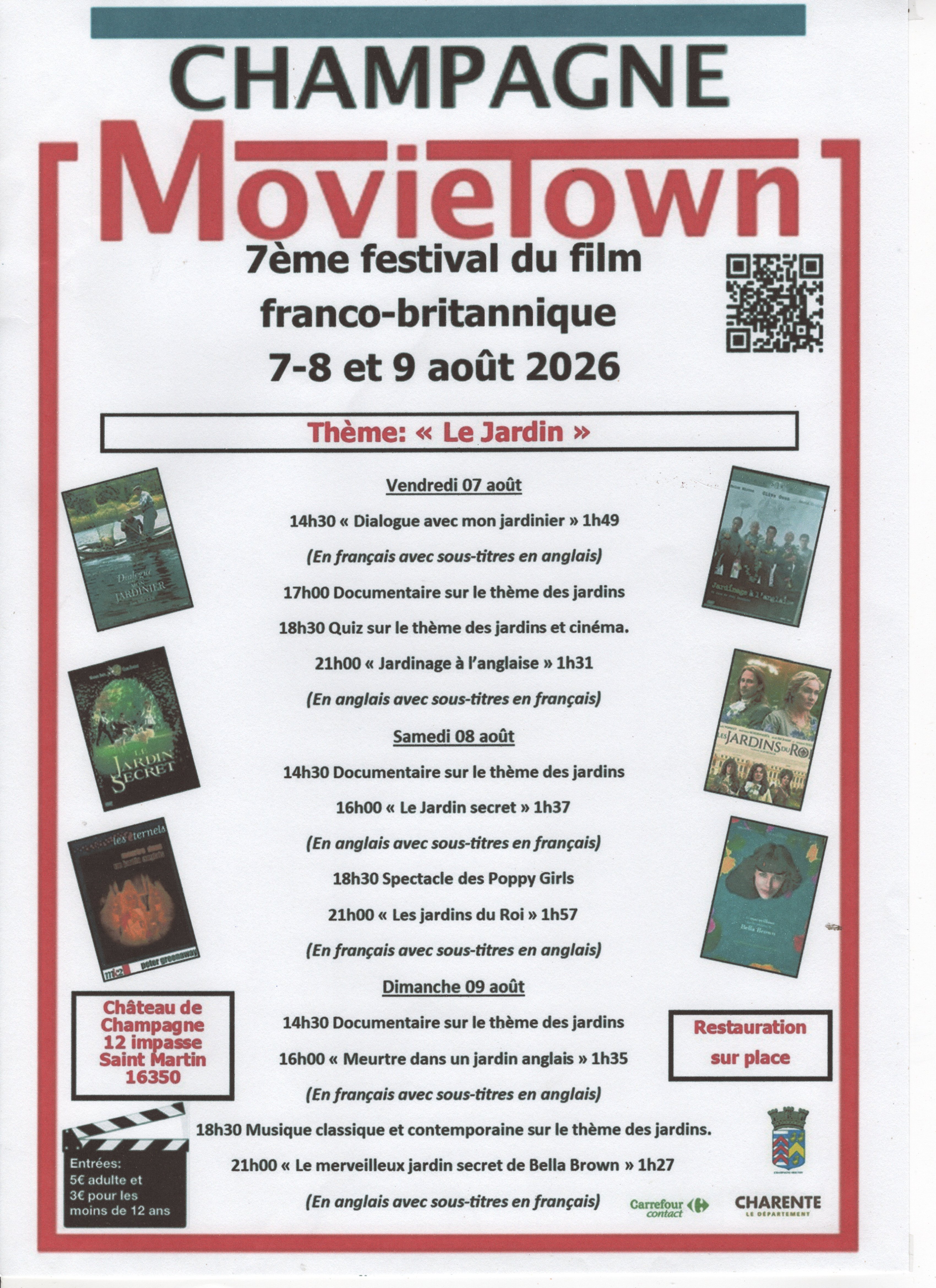 7ème festival du film franco-britannique de Champagne-Mouton