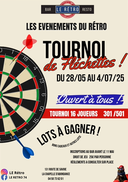 Tournoi de fléchettes au Rétro