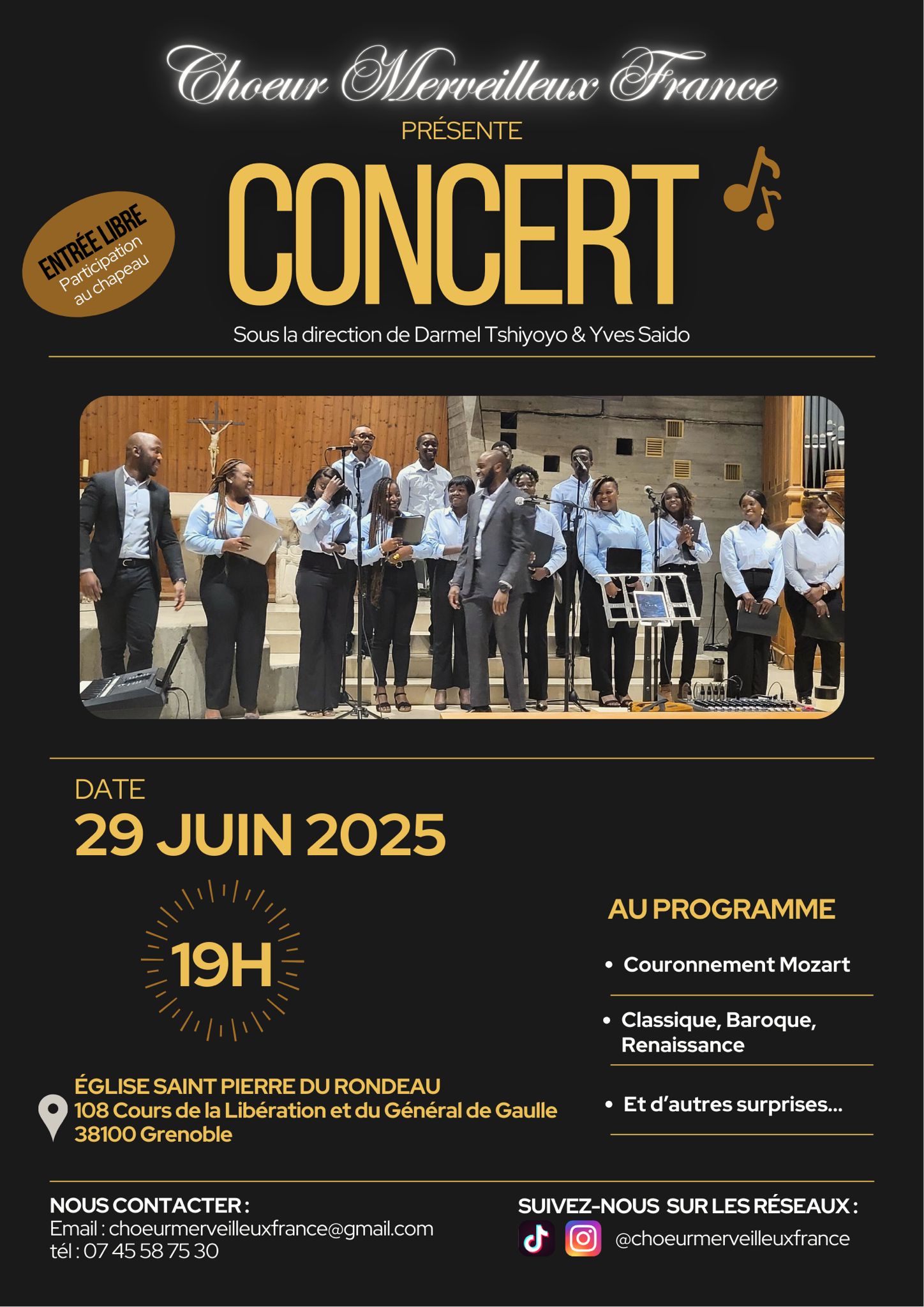 Affiche concert choeur merveilleux
