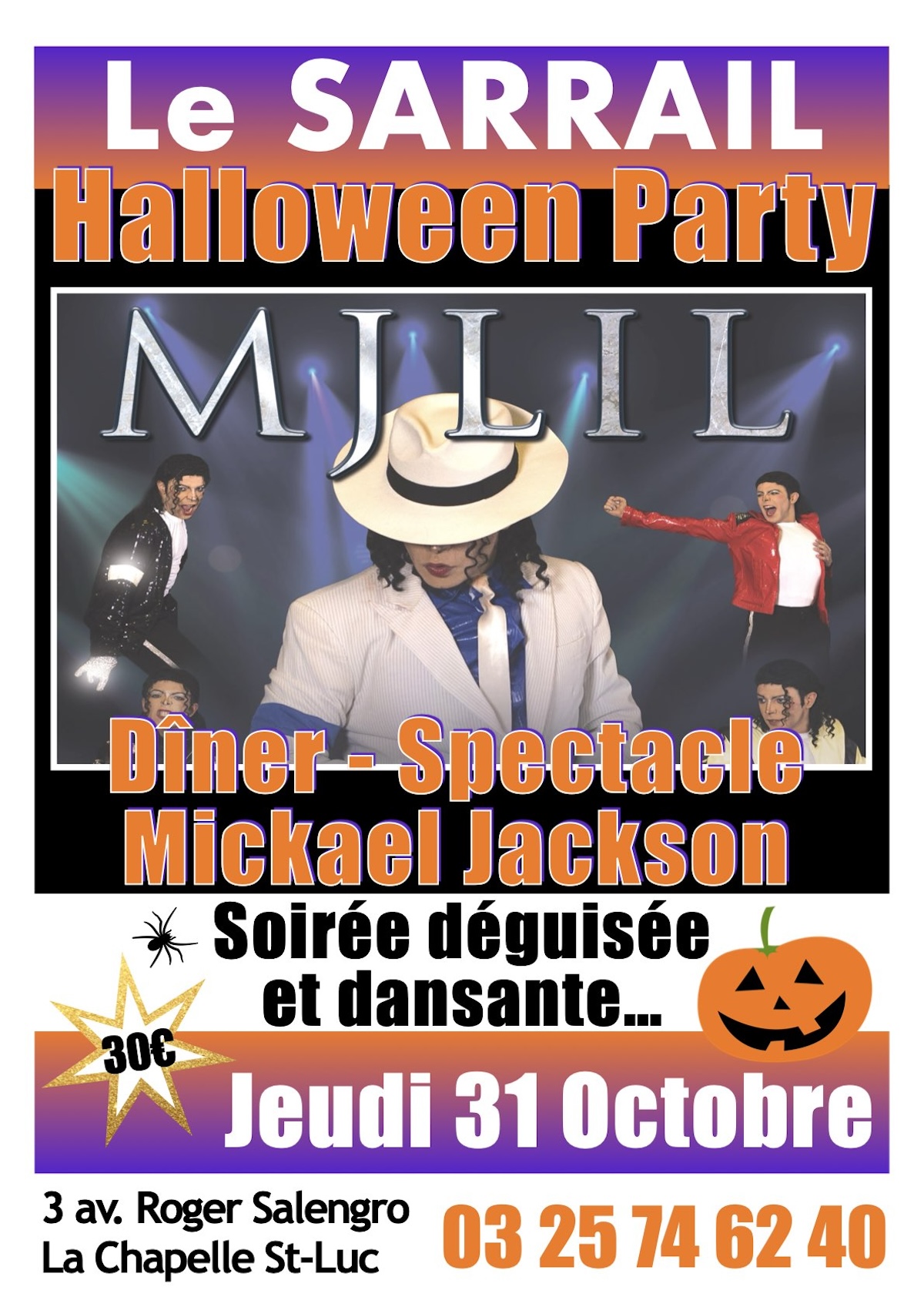 Soirée Halloween avec le sosie de Michael JACKSON 