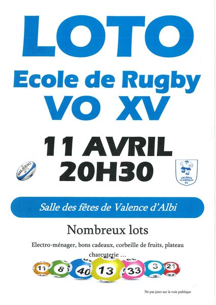 Loto de l'école de rugby de Valence d'Albi