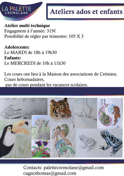 Atelier ados et enfants de la Palette Crémolane_Crémieu