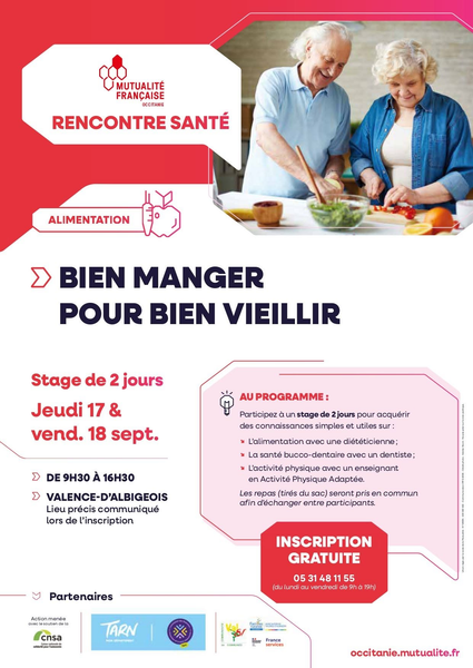 Stage Rencontre Santé : Bien manger pour bien vieillir