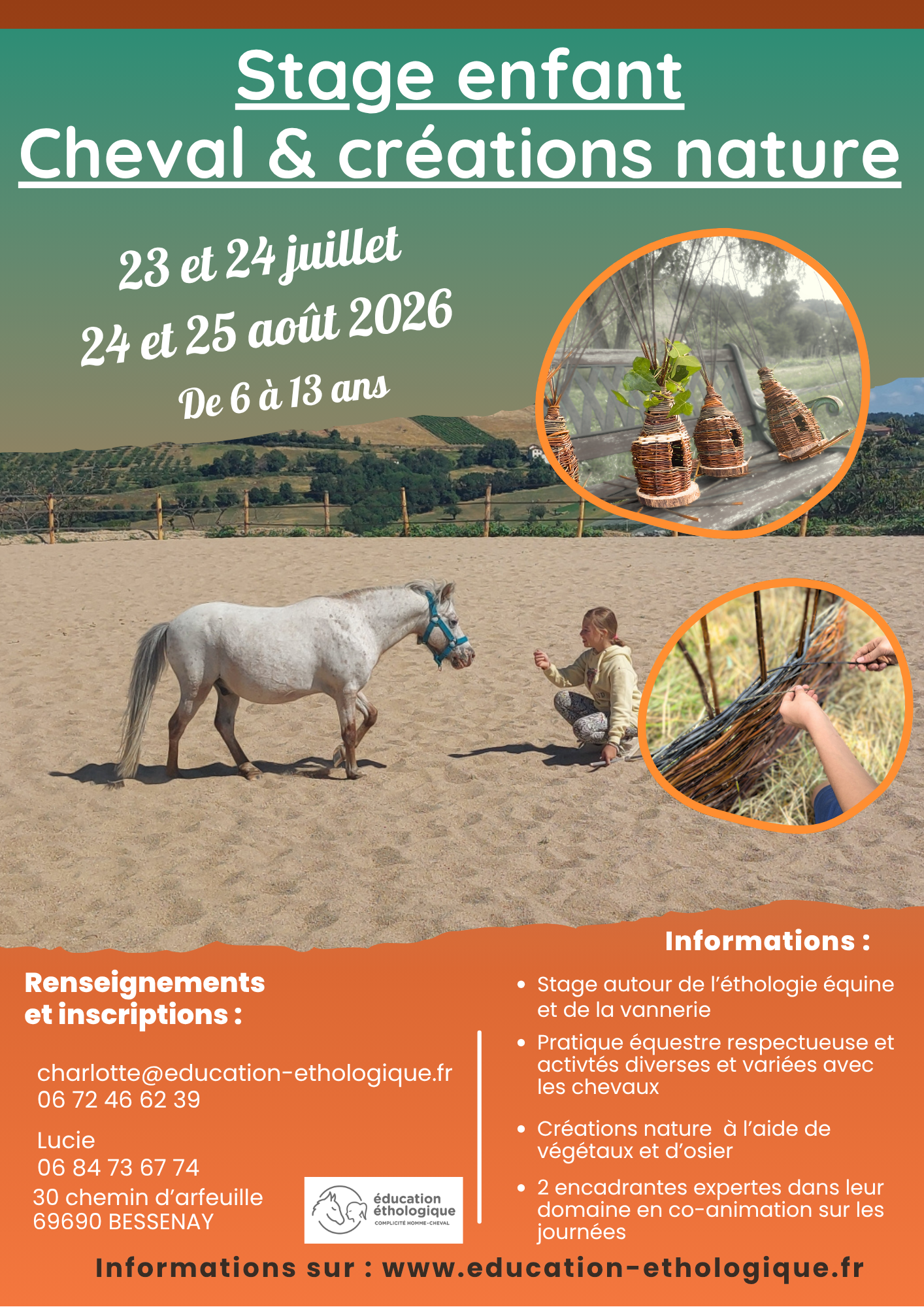 Stage enfant Cheval et créations nature