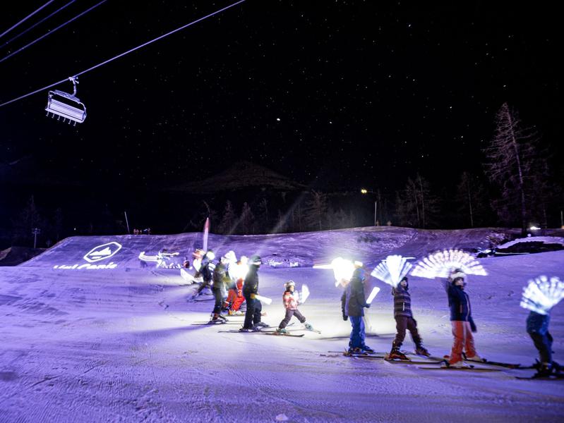 Descente aux flambeaux avec feu d