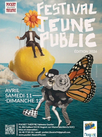 Affiche du Festival jeune public 2026 au Pocket Théâtre de Nogent 