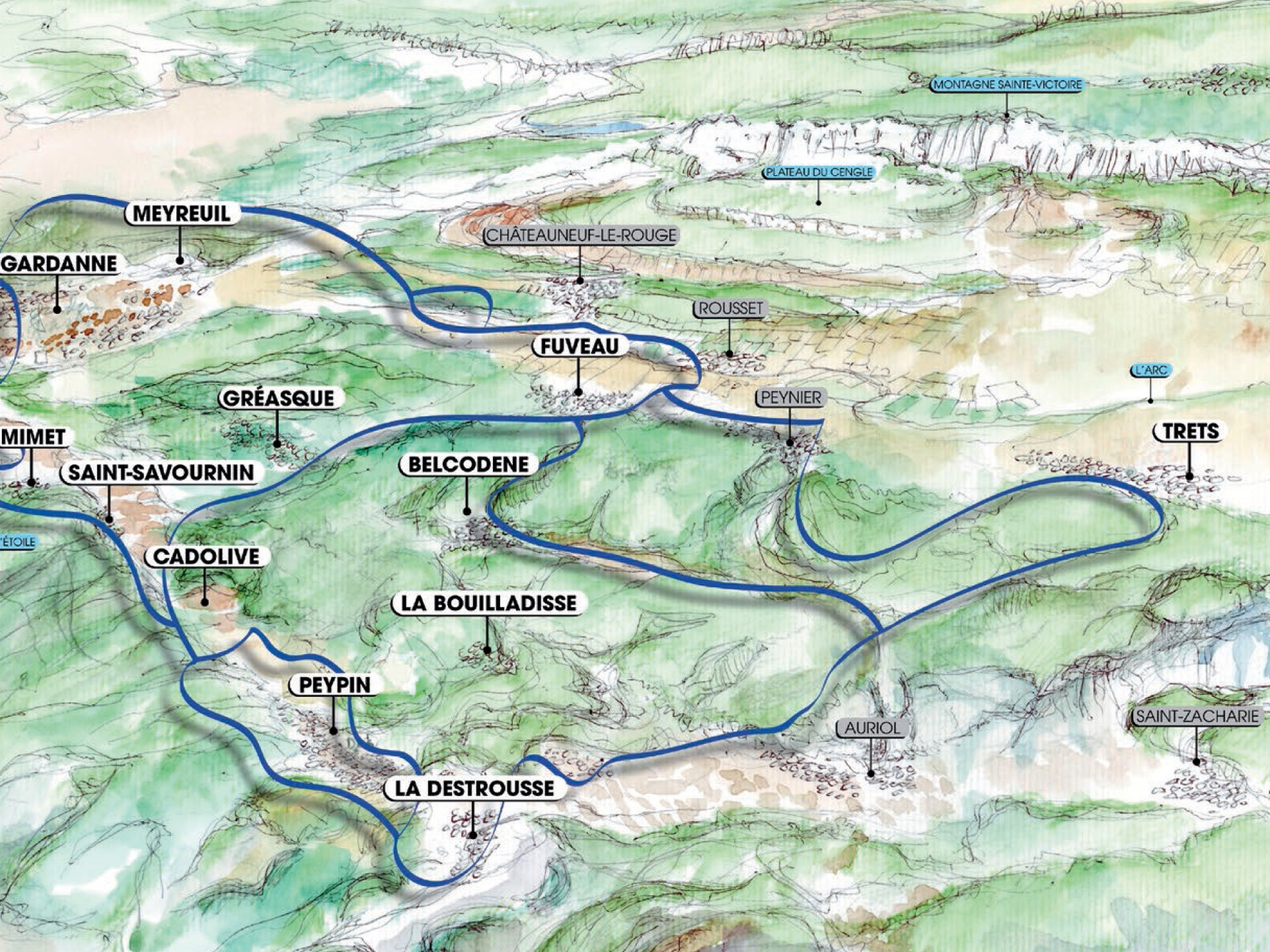 GR de Pays Sentier Provence, Mines d'Energie  France Provence-Alpes-Côte d'Azur Bouches-du-Rhône Trets 13530