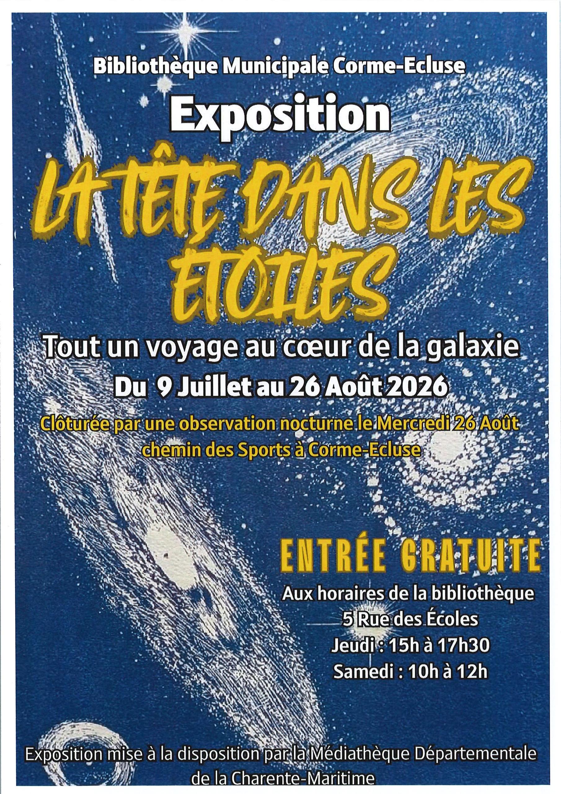 Bibliothèque de Corme-Écluse Exposition "La tête dans les étoiles"