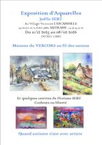 Affiche de l'exposition d'aquarelle de Joëlle SERT_Autrans-Méaudre en Vercors
