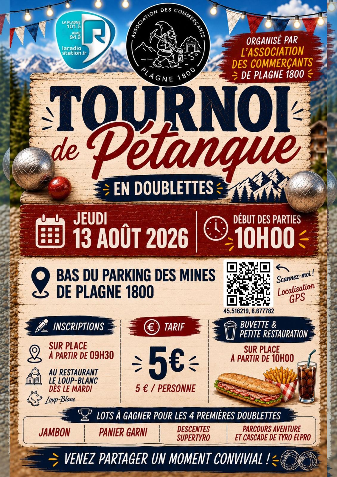 Grand tournoi de pétanque de Plagne 1800