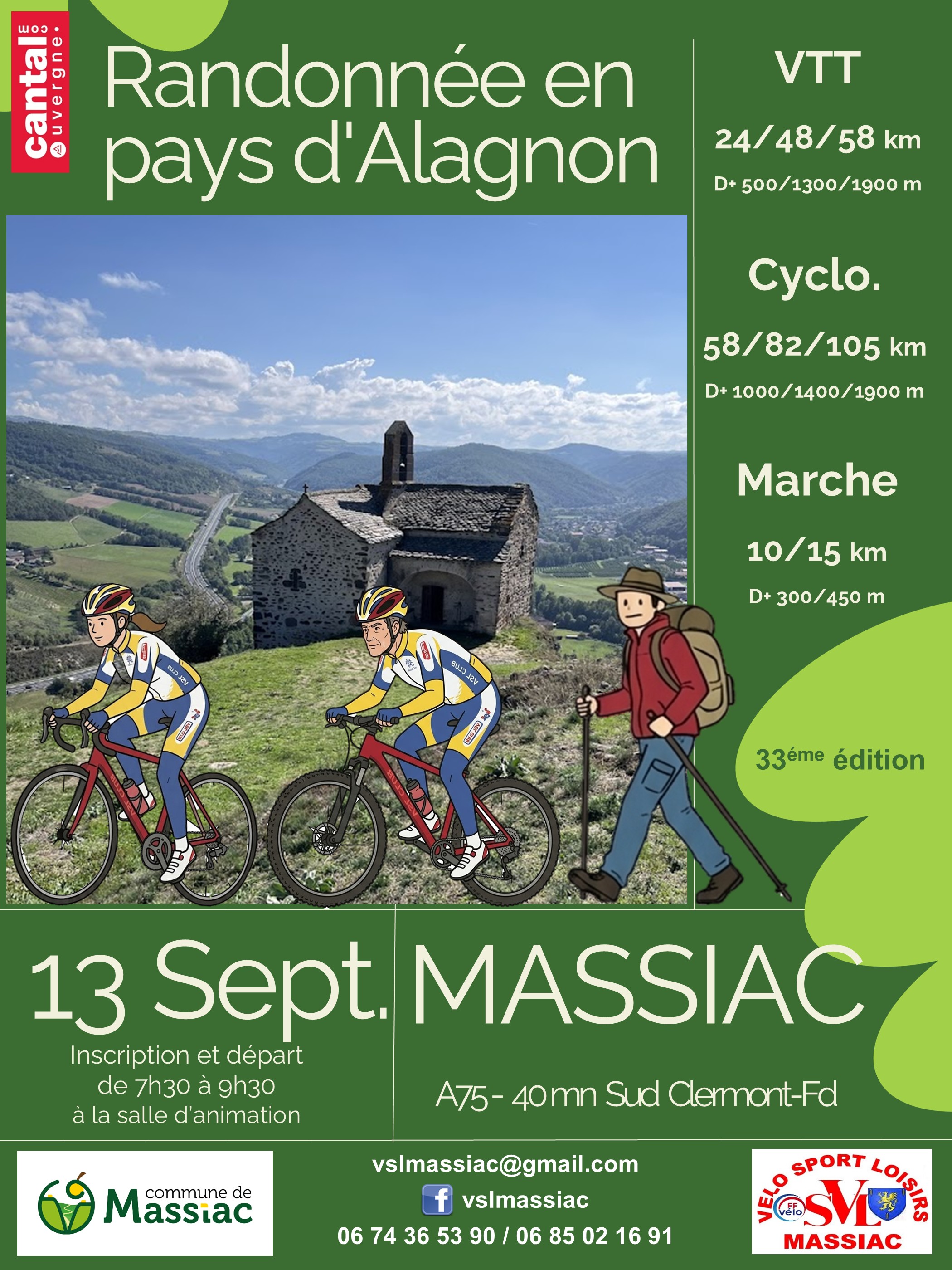 Randonnée Cyclo, VTT, Pédestre en Pays d’Alagnon