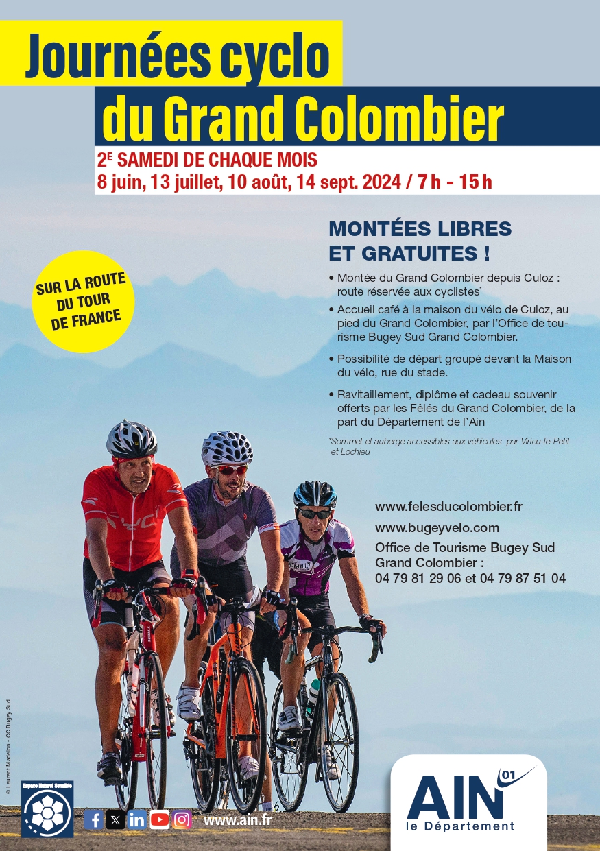 Affiche Journées cyclo du Grand Colombier 2024