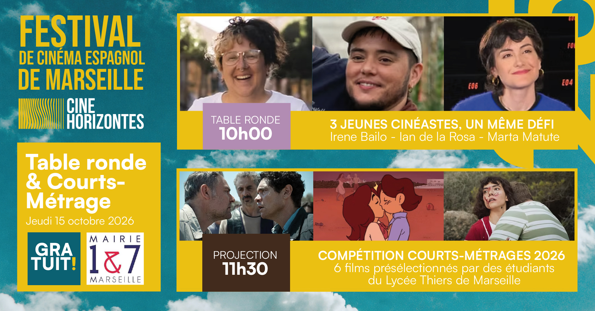 Table ronde - 3 jeunes cinéastes, un même défi + 6 courts-métrages