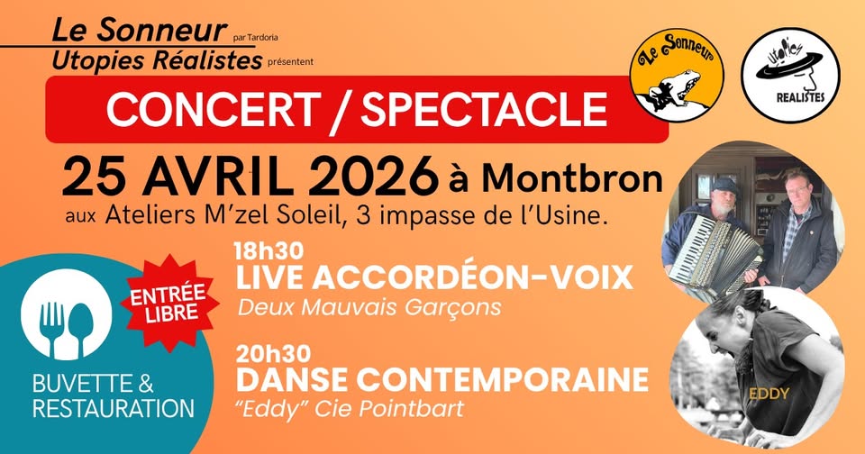 Danse contemporaine " Eddy" et concert accordéon/voix avec Deux mauvais garçons