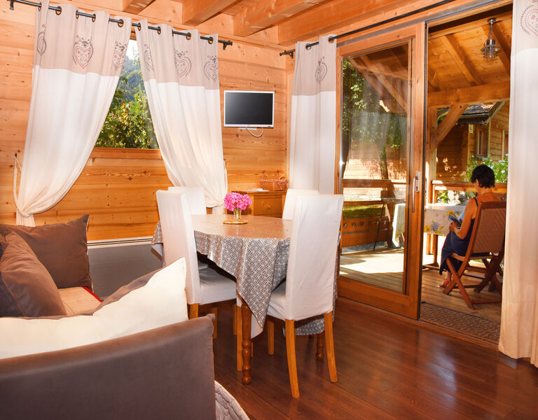 Chalet savoyard camping 3 étoiles le Champ Tillet