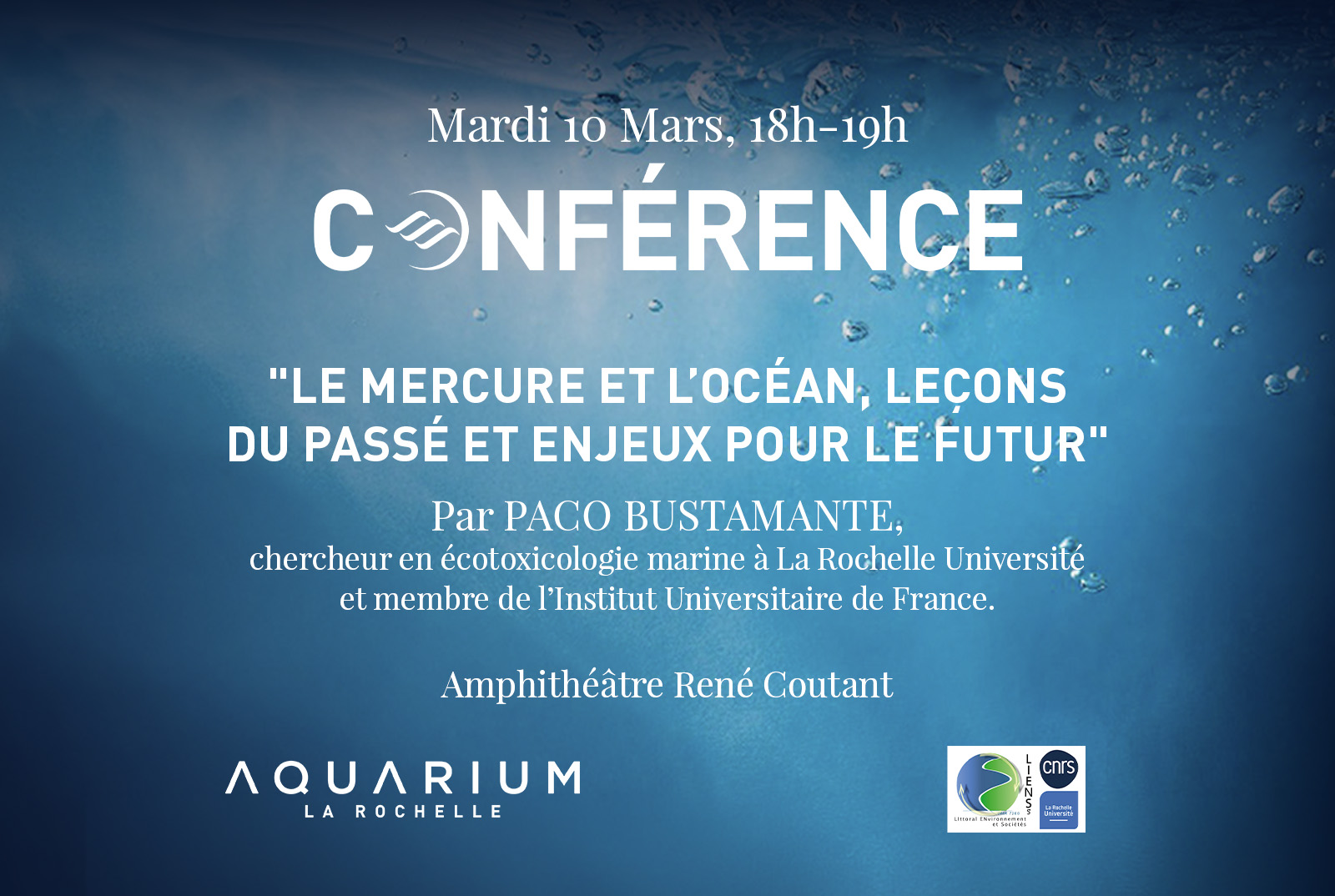Conférence - Le Mercure et l’Océan, leçons du passé et enjeux pour le futur avec Paco Bustamante
