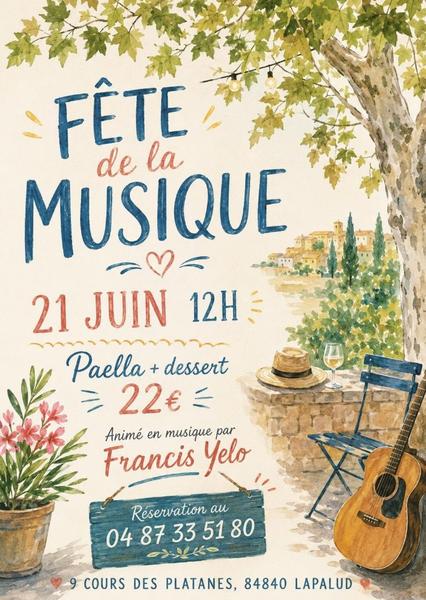 Fête de la musique – Brasserie des Platanes chez Nina - Lapalud