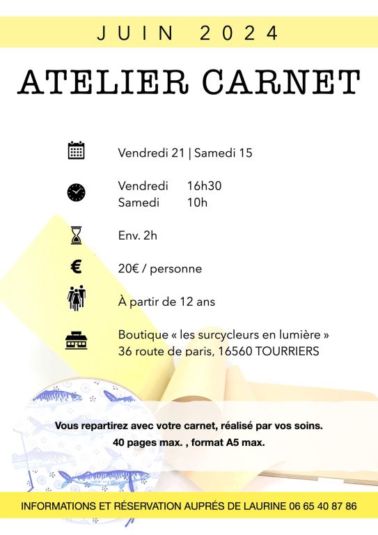 Atelier fabrication de carnet