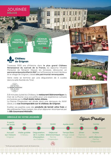 Recto - Journée Délice - Château de Grignan
