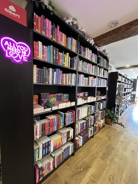 L'espace des livres de type romance.