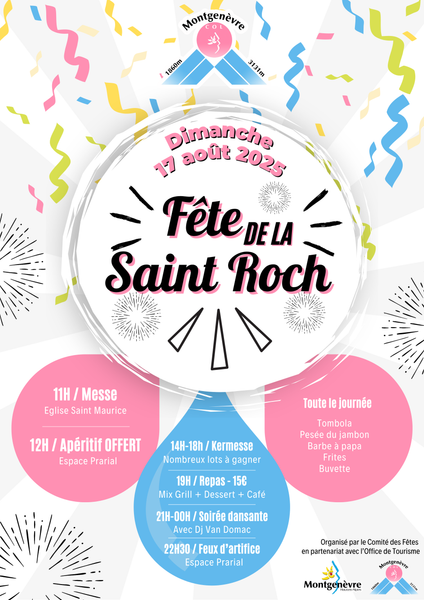 - © Comité des Fêtes de Montgenèvre Affiche Fête de la Saint Roch - Montgenèvre - 17 août 2025 - © Comité des Fêtes de Montgenèvre