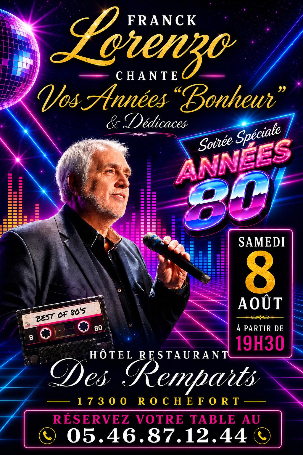 Dîner concert spécial années 80 : vos années Bonheur