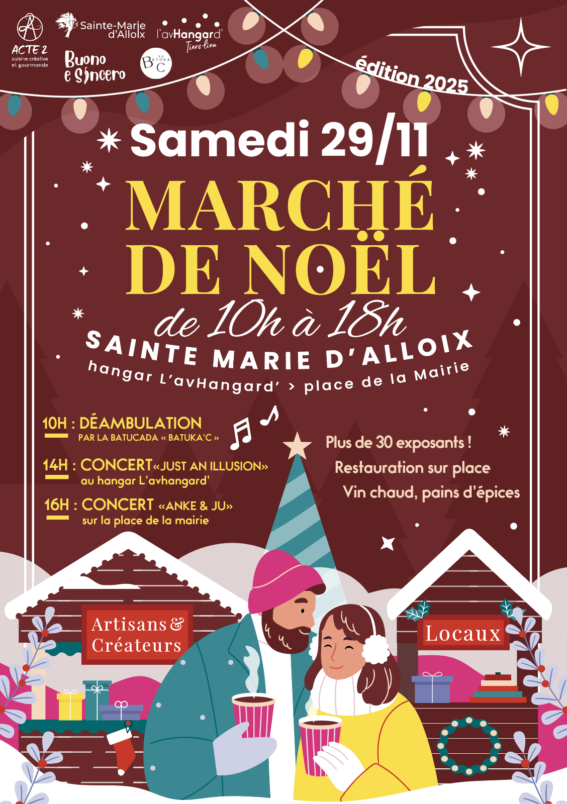 Affiche marché de Noël L'avHangard Sainte-Marie-d'Alloix