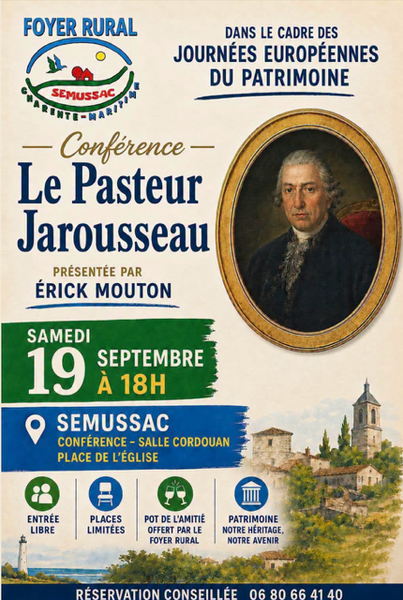 Journées Européennes du Patrimoine - Conférence Jean Jarousseau le "pasteur du désert"