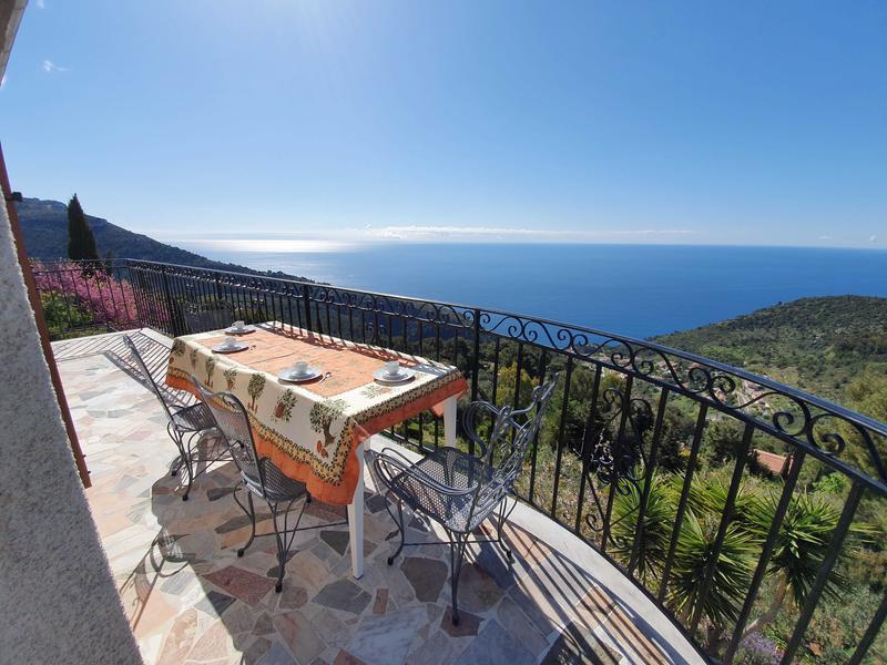 Gîte Villa Bel Horizon-Vue panoramique depuis le balcon-Eze-Gîtes de France des Alpes-Maritimes