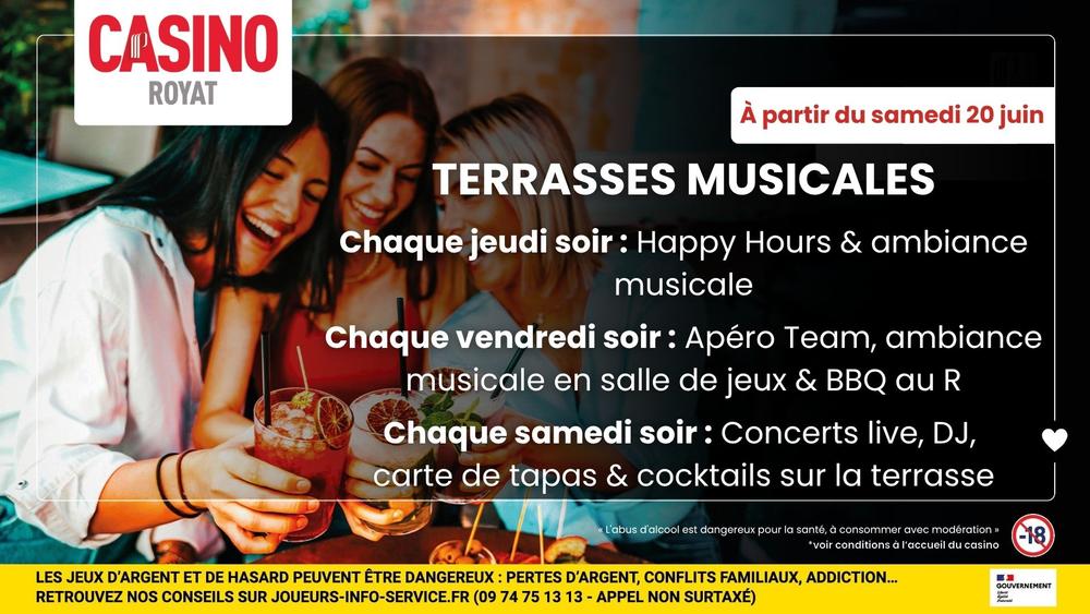 Les Terrasses Musicales et Soirées Barbecue | Casino de Royat