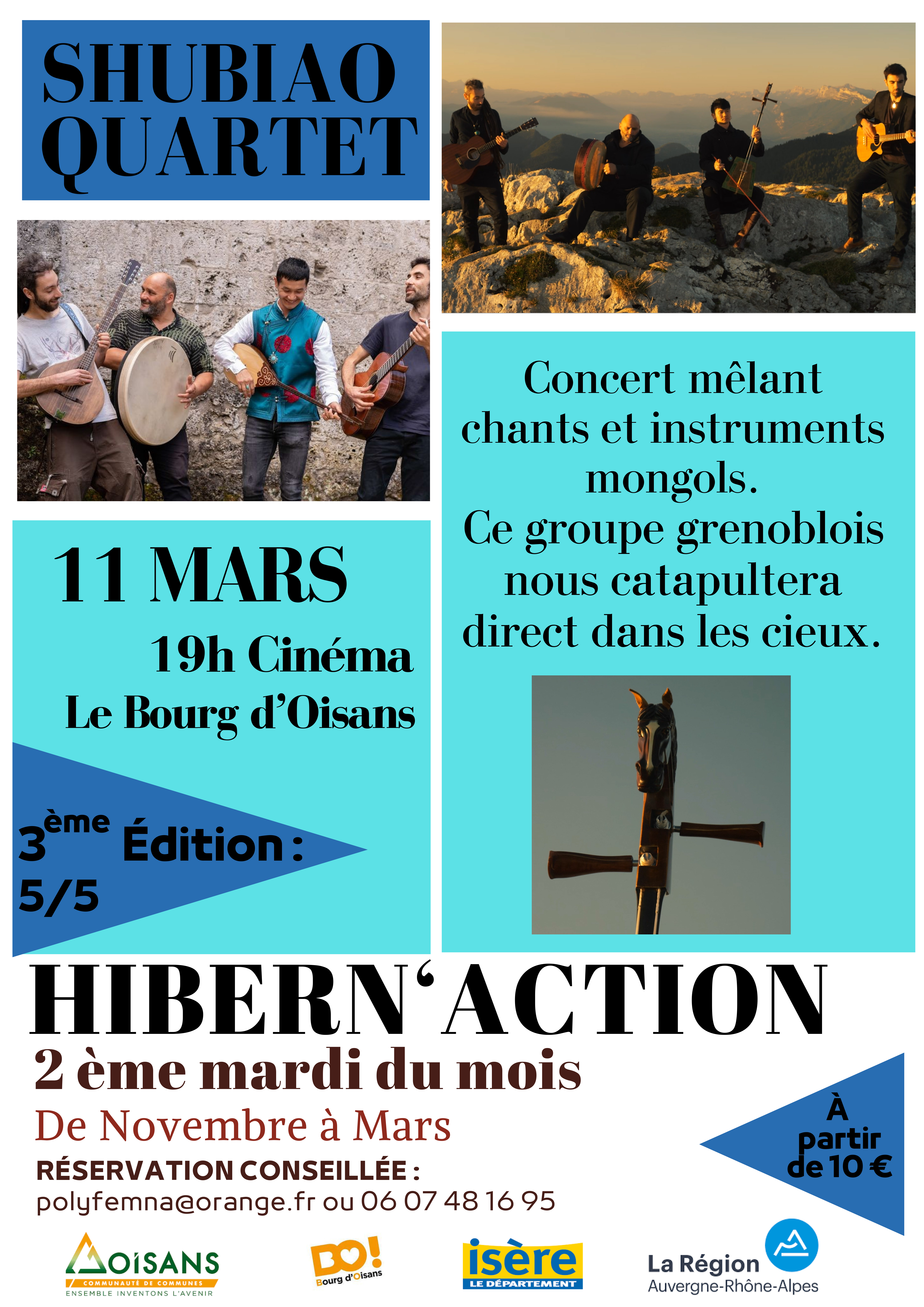 Les mardis en hibern'action : Shubiao Quartet