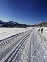 Ski aux Moises avec vue sur Miribel et Les Habères