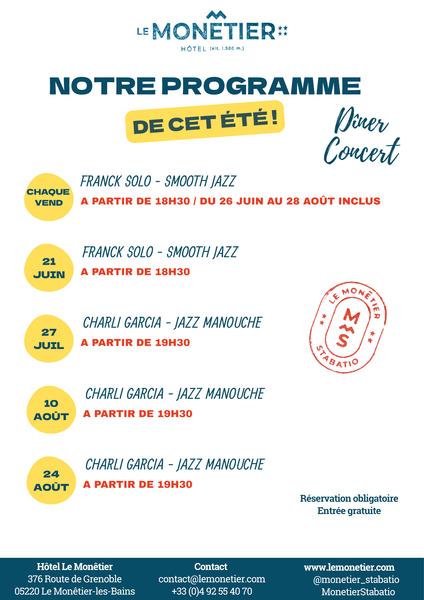 Dîner-concert à l'hôtel Le Monêtier