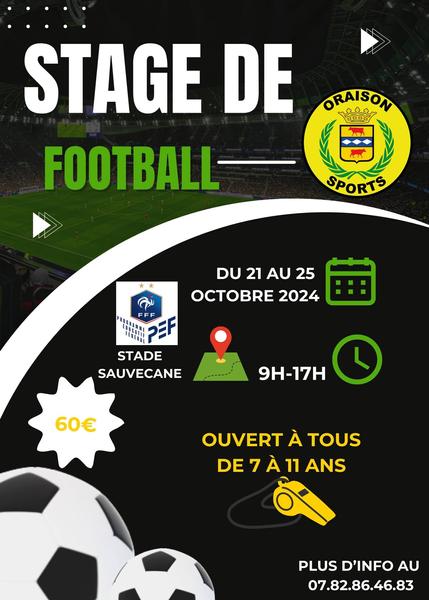 Stage de Football Du 21 au 25 oct 2024