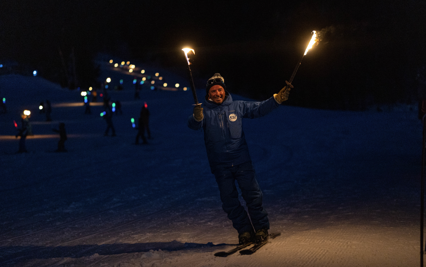 Descente aux flambeaux de l'ESI Ozone