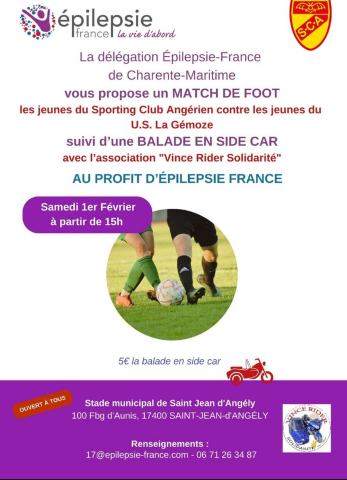 Match de foot et balade en side-car