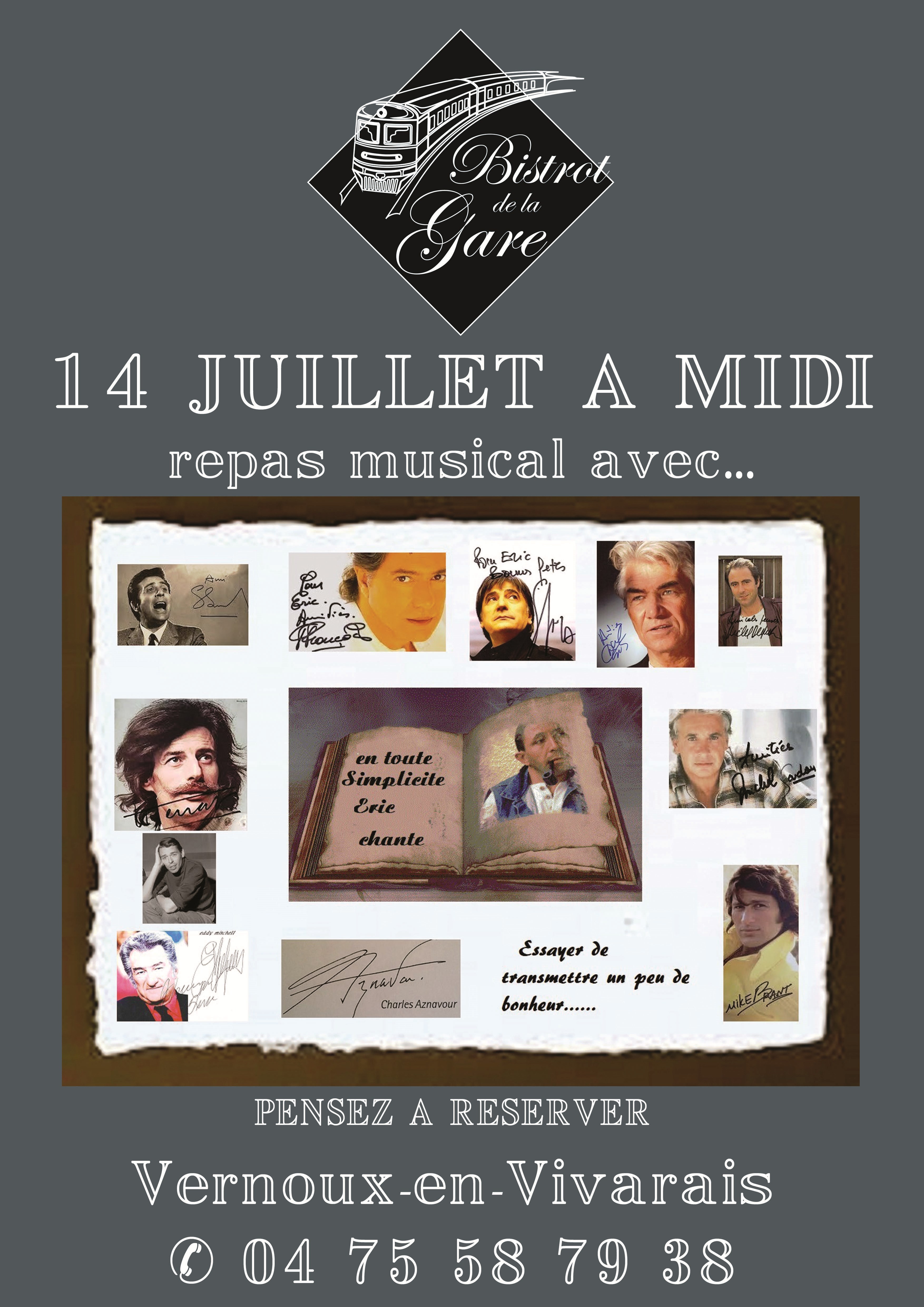Events…Put it in your diary : Moules-frites en musique : repas musical avec Éric Vinson