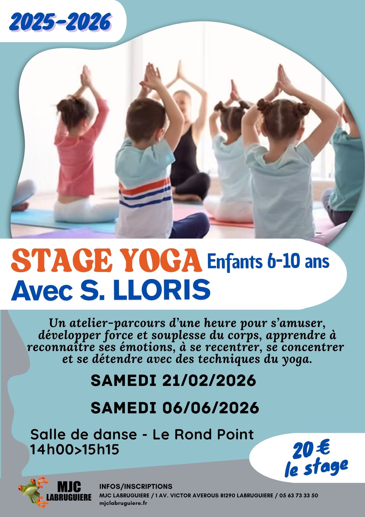 STAGE YOGA enfant 6-10ans  25-26