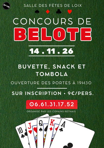 Concours de belote par les Copains Réthais