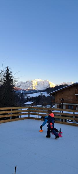 Enfant jouant à l'eisstock Enfant jouant à l'eisstock