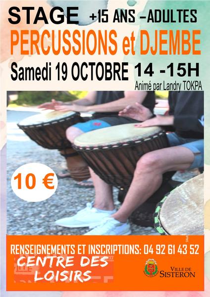 Atelier percussions et djembé