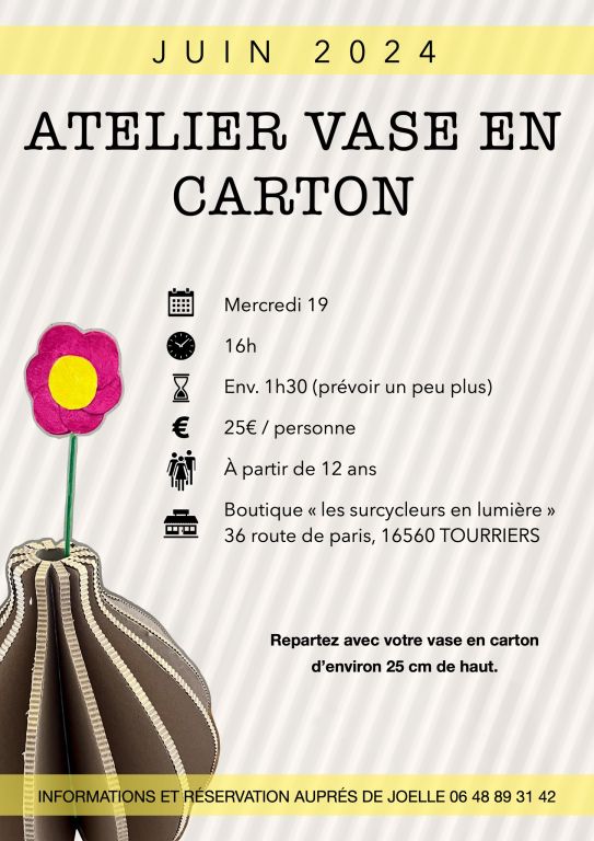 Atelier vase en carton