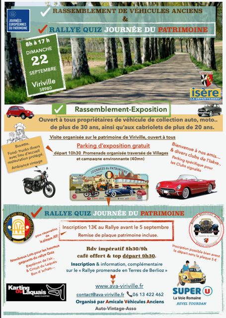 Rassemblement de véhicules anciens et rallye quiz