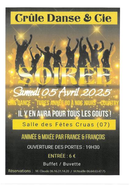 Soirée dansante du 5 avril - Cruas