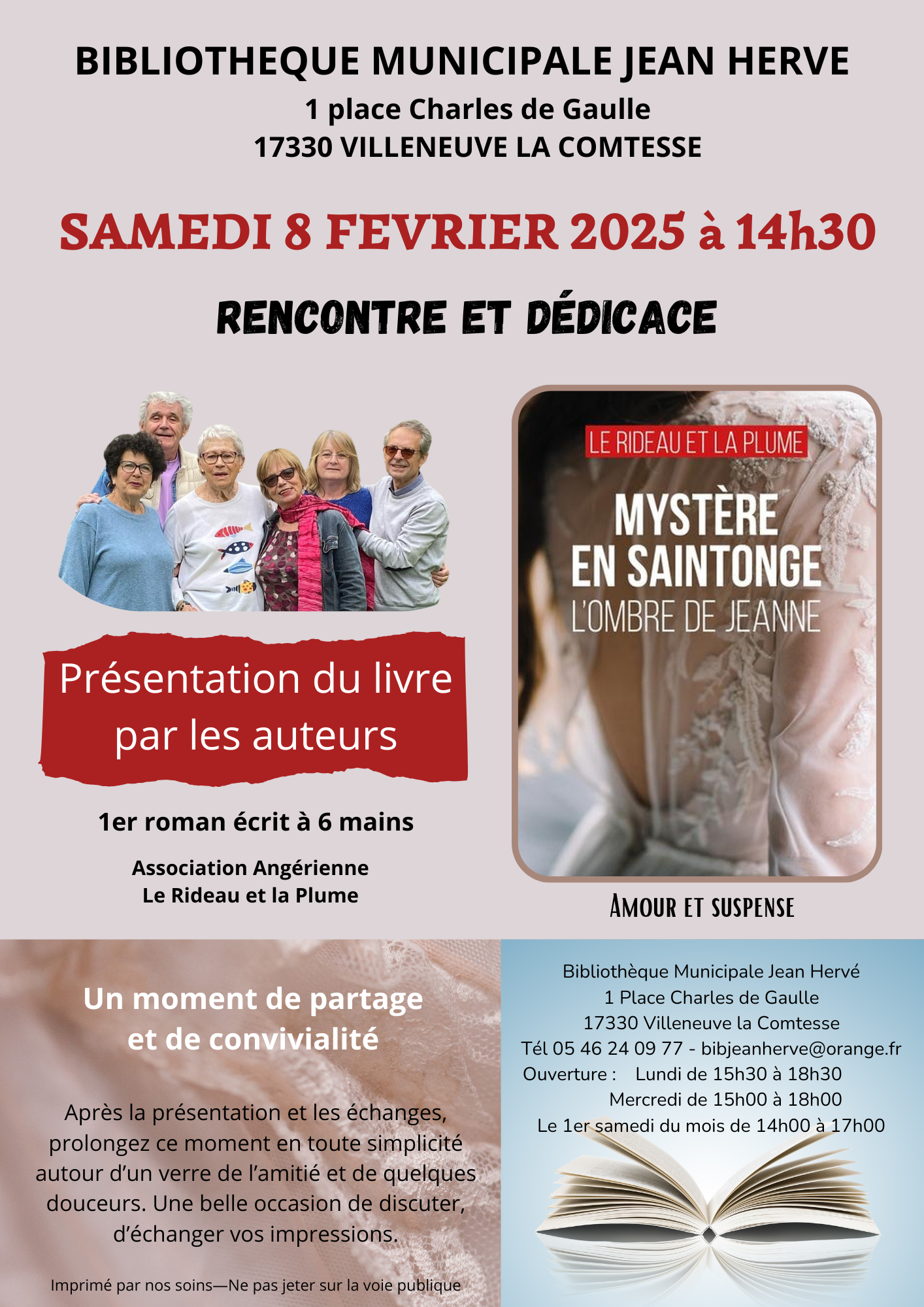 Villeneuve-la-Comtesse accueille les auteurs du roman "Mystère en Saintonge"